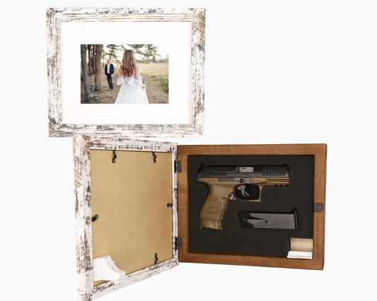 White, 8x10 Concealment Picture Frame Horizontal