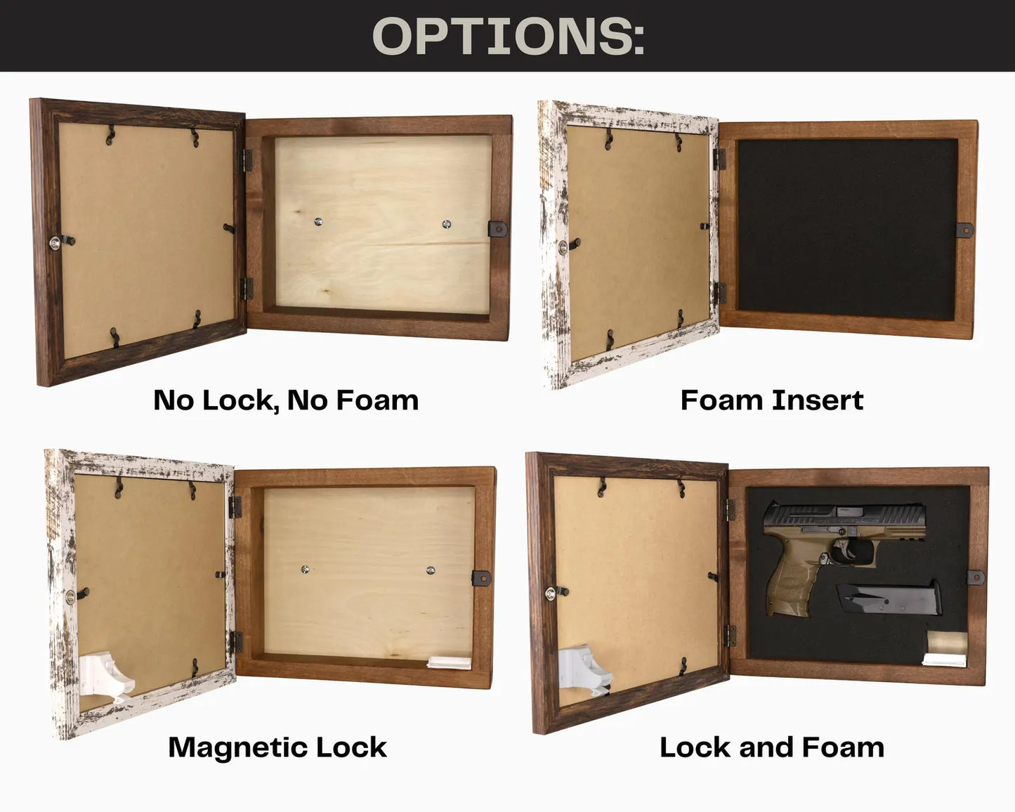 Brown, 8x10 Concealment Picture Frame Horizontal
